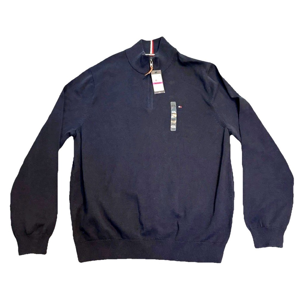 Tommy Hilfiger Mens Sweater XXL Quarter Zip 1/4 Zip NWT New‎ Knit Long Sleeve